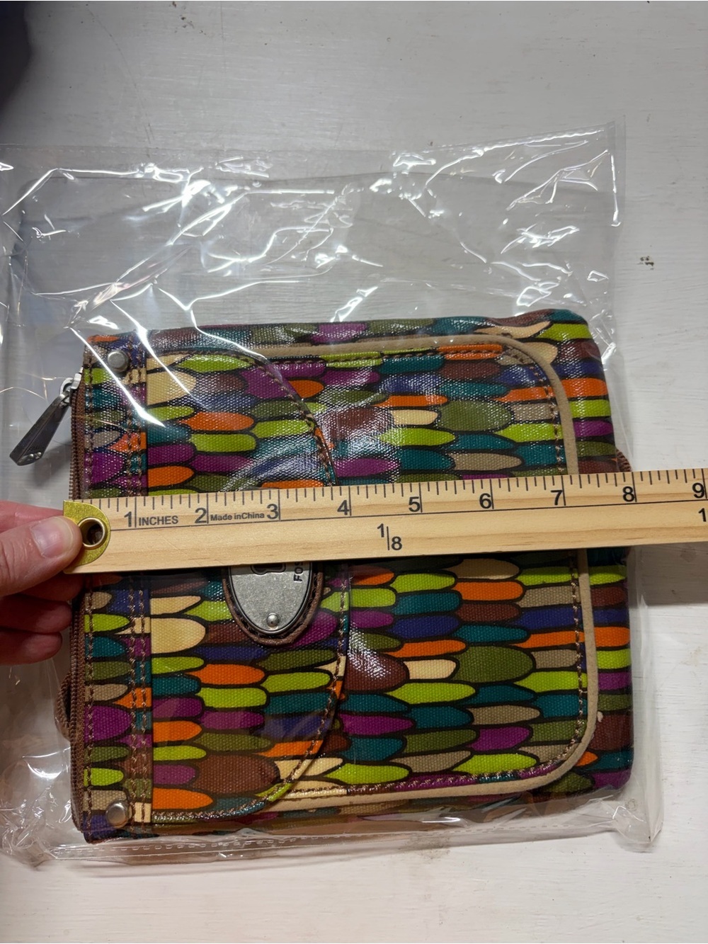 Fossil Key-Per Colorful Coated Canvas Crossbody Bag - Picture 9 of 9